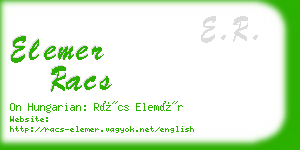 elemer racs business card